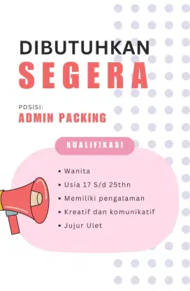 Loker Admin Packing Untuk Toko mainan
