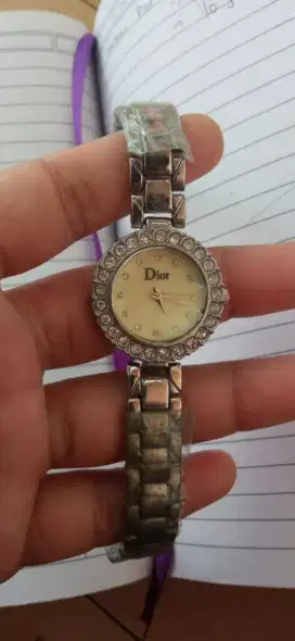 Dior Watch Grey+Diamond