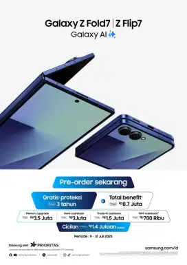 PRE ORDER SAMSUNG ZFOLD 7 FREE UPGRADE MEMORI