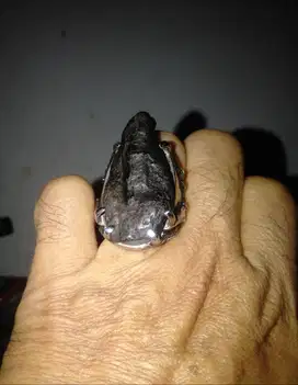 Cincin fosil kayu hitam banten, Antik!