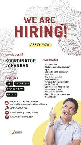 Lowongan kerja koordinator lapangan