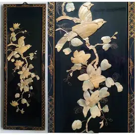 hiasan dinding Kimo Cina dengan seni tinggi bahan kayu Swan Chi tua