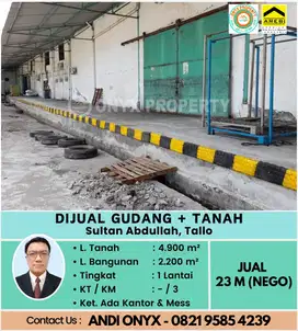 Dijual gudang dekat pelabuhan baru