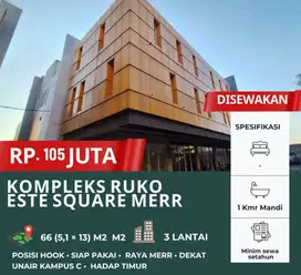 Strategis Raya Merr ‼️ Jual/Sewa Ruko Hook 3 Lantai Este Square