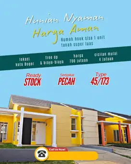 Dijual Rumah Minimalis Hoek Murah DP 0 di Puri Anggrek, Bogor