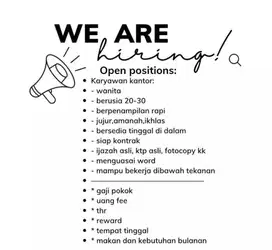 Admin Wanita Single Serabutan