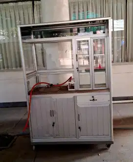 Etalase kaca alumunium fullset nego tipis