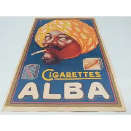 Original Vintage iklan kertas ALBA CIGARETTES Zaman Belanda 1920