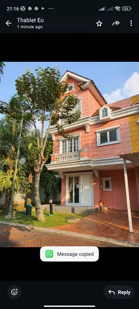 Rumah di Jual hoek omaha village 87.5 gading serpong