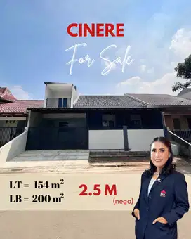 Rumah Baru Hadap Taman Komplek Mega Cinere Terdepan Wajib Survey