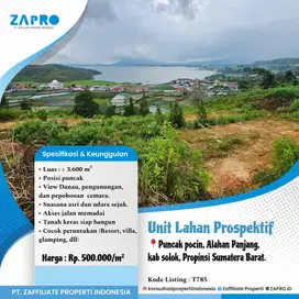 Jual tanah view danau & pegunungan di alahan panjang