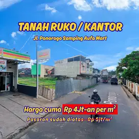Tanah Ruko Palembang di Jalan Ponorogo Sukajaya