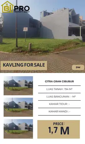 Kavling Hook CItragran Cibubur Dalam Cluster Siap Bangun