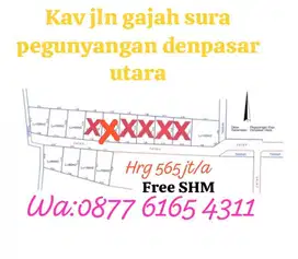 Tanah 100m2 di gajah sura Pegunyangan Denpasar Utara