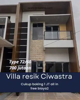Rumah 2 lantai villa resik Ciwastra cukup 1 JT all in