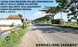Tanah Zona Industri ada ijin pengeringan Raya Pantura Kendal Semarang