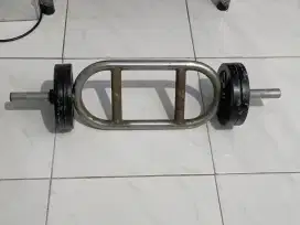 Tongkat Barbel Tricep + Plate beban