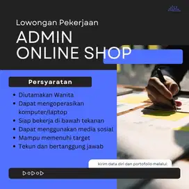 LOWONGAN PEKERJAAN ADMIN ONLINE SHOP BALAS CHAT DIUTAMAKAN WANITA