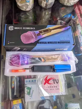 MIC MICROPHONE KARAOKE WIRELESS TANPA KABEL RAINBOW