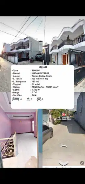Dijual rumah, di perumahan taman indah dadap