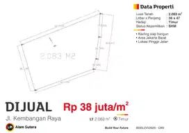 Dijual Tanah SHM Tepi Jalan Raya di Kembangan Raya Jakarta Barat