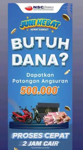 Dibutuhkan segera marketing motor dana tunai