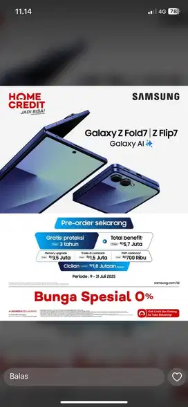 PREE ORDER SAMSUNG Z FLIP 7 DAN Z FOLD 7 CICILAN 0%