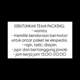 dicari team packing