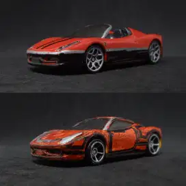 Kombo Hot Wheels Ferrari 458 Spider & 458 Italia Diecast Skala 1 64