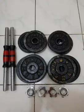 Dumbell set 20kg besi asli (sepasang)