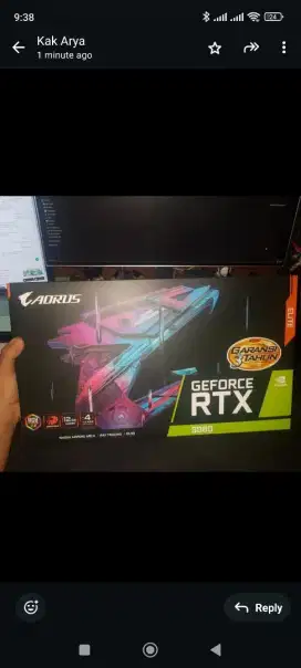 VGA gigabyte aorus RTX 3060 elite 12gb