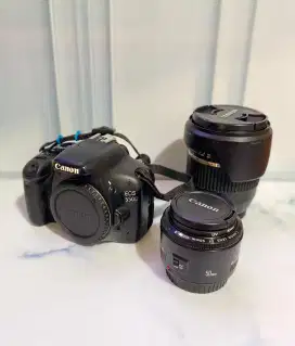 1 Set Kamera DSLR Canon EOS 55D + Lensa + Flash + Aksesoris