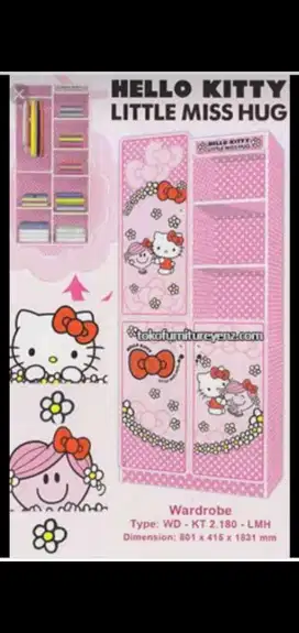 Cuci gudang Lemari Apanel Hello Kitty