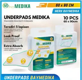 Underpads BayMedika Perlak Popok / Alas ompol ukuran 60 x90cm