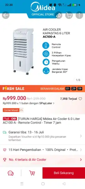 AC Midea Cooler 6Liter