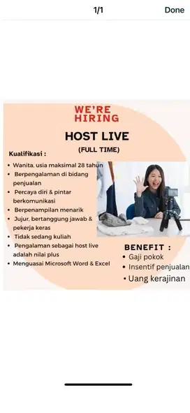 Host Live (Fulltime)