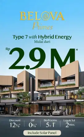 BELOVA PRIMES BSD CITY 7X12 3LT LB 147M ONLY 2,9MAN DP 0% CICILAN 15JT