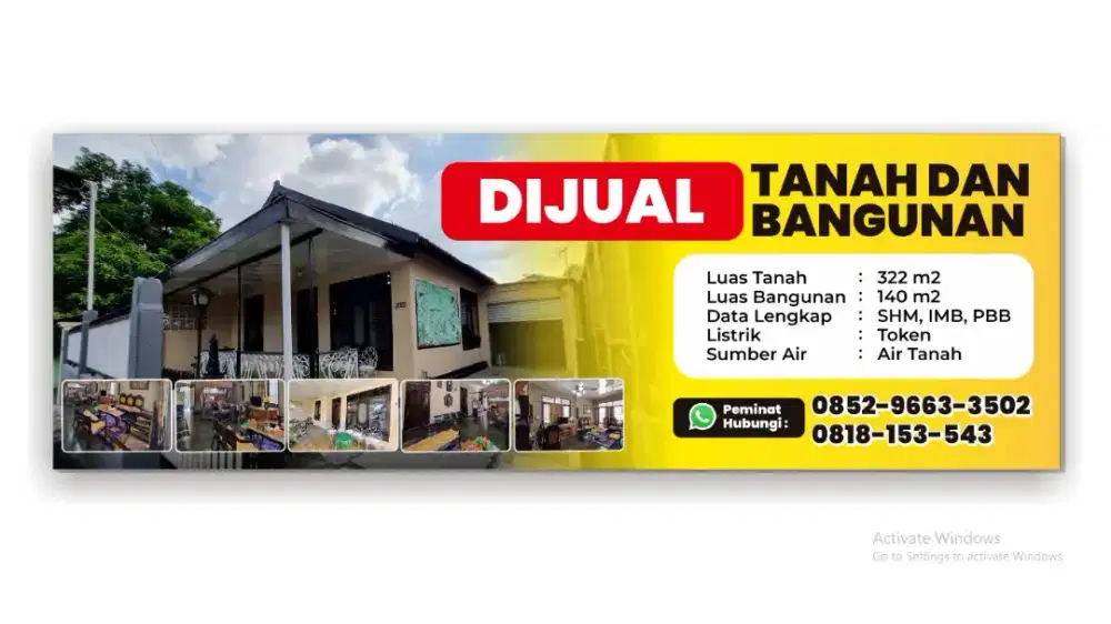 Jual Cepat Rumah di daerah Suryodiningratan Jogja, Luas, Nyaman.