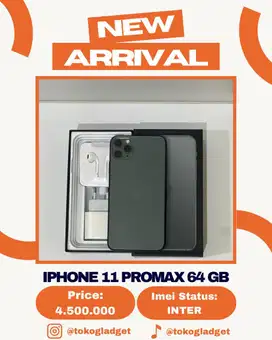 iPhone 11 Promax 64 Gb ex INTER ALL OPERATOR