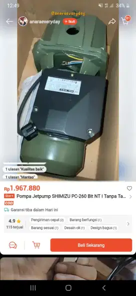 pompa air shimizu jetpump