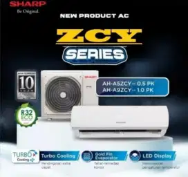 FREE Pemasangan! SHARP AC Split 1 PK TURBO Cooling R32 AH-A9ZCYN