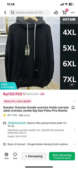 Jaket Hoodie jumbo big size