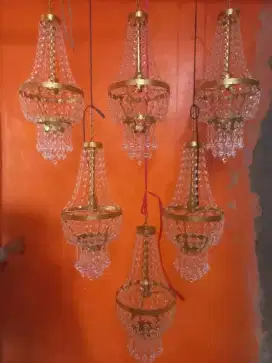 Lampu gantung dekorasi kristal akrilik lampu hias lebar 20 tinggi 45