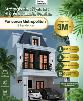 JUAL RUMAH METROPOLITAN 18 RESIDENCE DI PANCORAN JAKARTA SELATAN