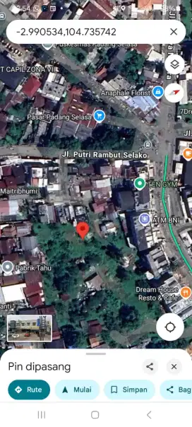 Tanah murah tengah kota palembang