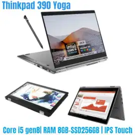 Laptop 2 in 1 Lenovo yoga l390 core i5 gen 8 SSD 256 ram 8 touchscreen