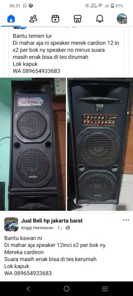 Speaker cardion 12 inci x4