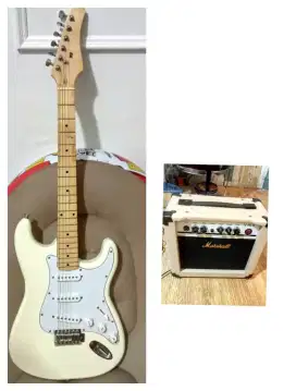 Satu paket gitar & monitor likenew bunyi joss
