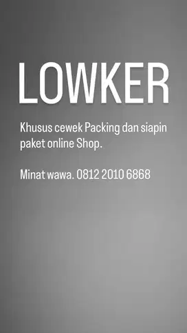 Lowongan kerja khusus wanita.