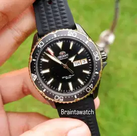 Orient Kamasu Black Gold Bezel Fullset Good Condition